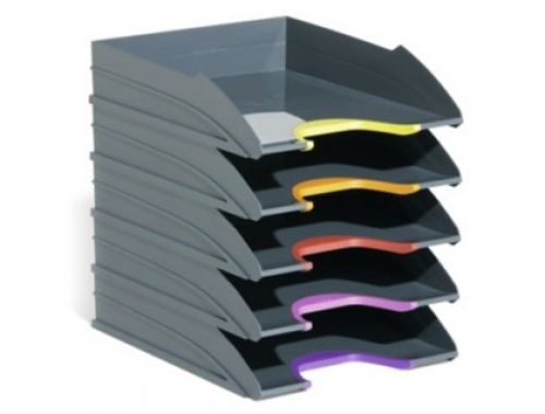 Tabuleiro de secretaria durable plastico cinza 255x55x330 mm pack de 5 unidades , Durable , 78330 , 4005546701950